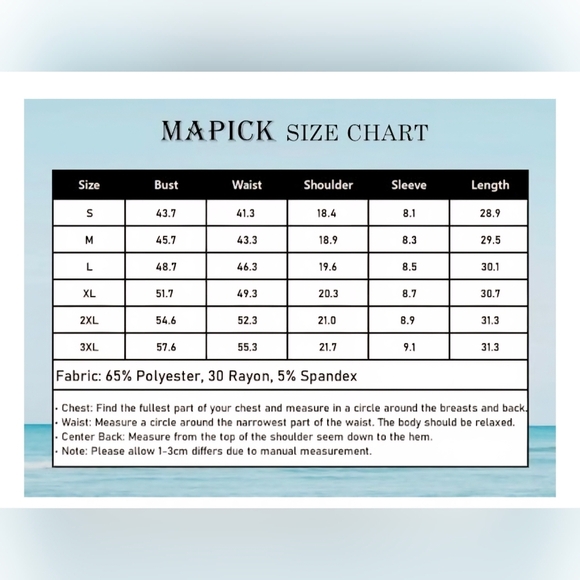 MAPICK Men's Casual Beach Button Down #556, 557, 863 - Picture 9 of 9